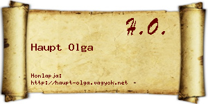 Haupt Olga névjegykártya